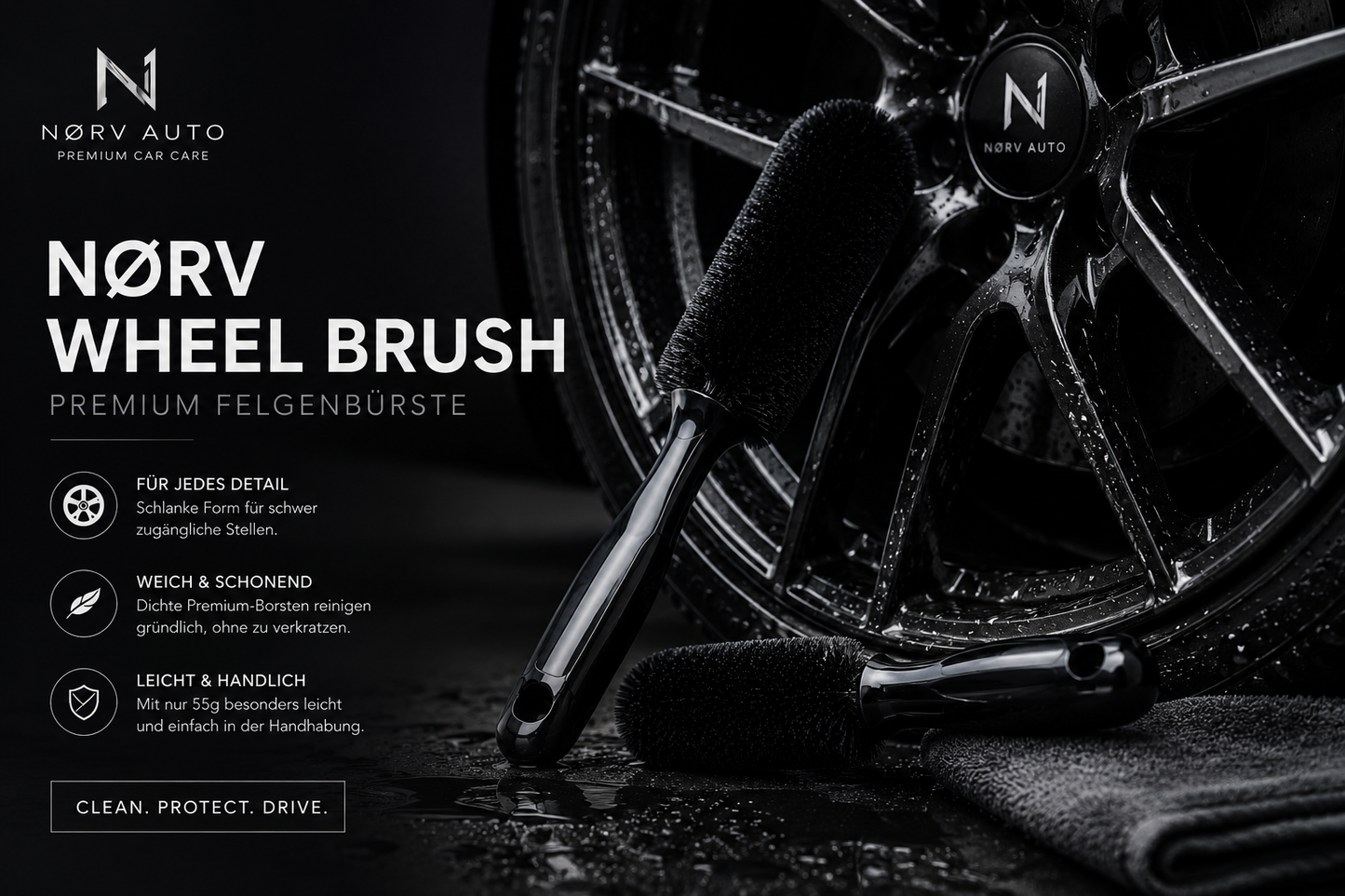 NØRV Precision Wheel Brush – Premium Felgenbürste
